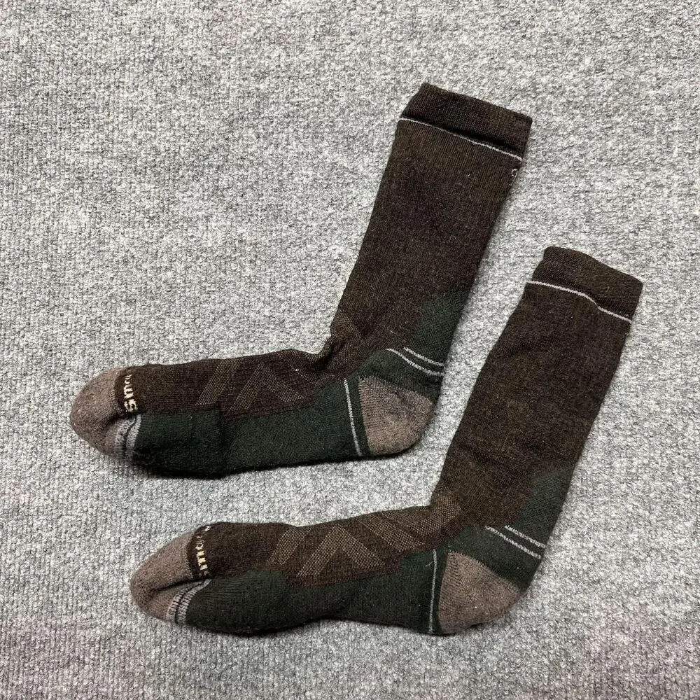 Smartwool Socks Mens Large Brown Hike Mid Calf Wool Hiking Outdoor Warm